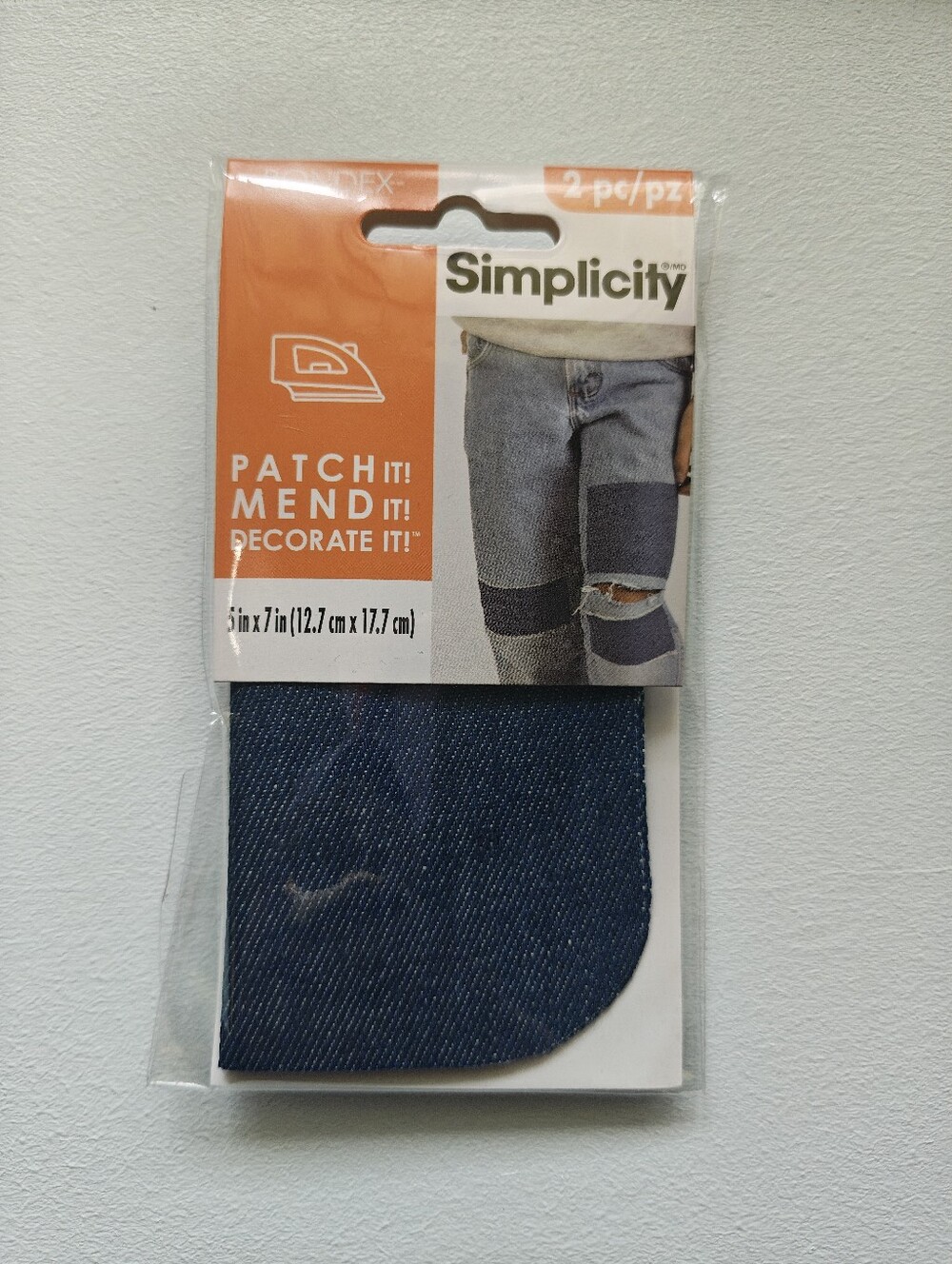 Simplicity Men's Dark Blue Denim Patch